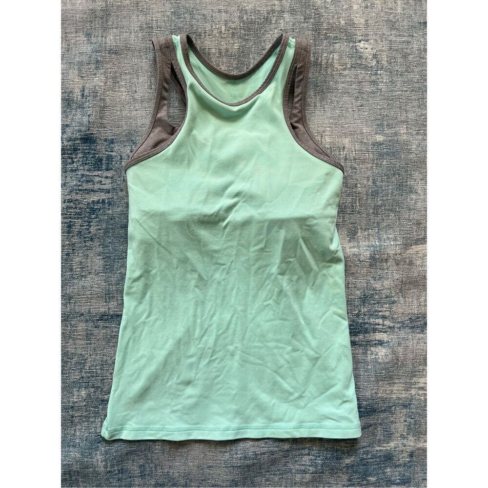 Lululemon Inspiration Tank Toothpaste Mint Green / Heathered Slate Gray 4 - Picture 5 of 8